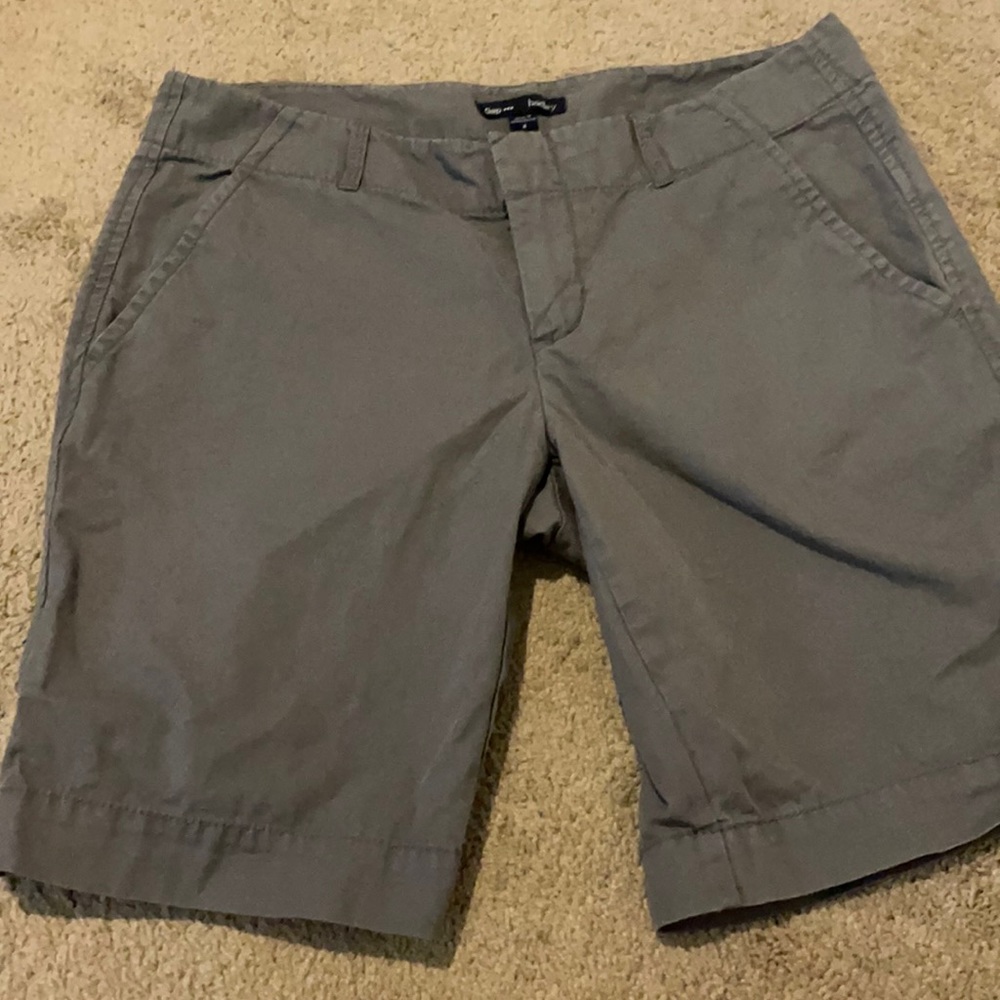 Grey gap shorts- long.    Good condition!!